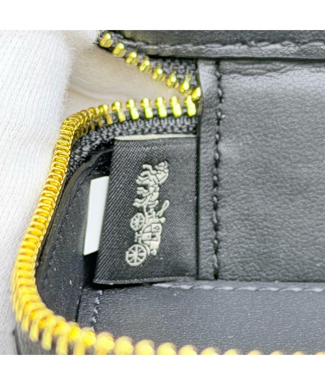 COACH Черная кожаная косметичка, фото 5