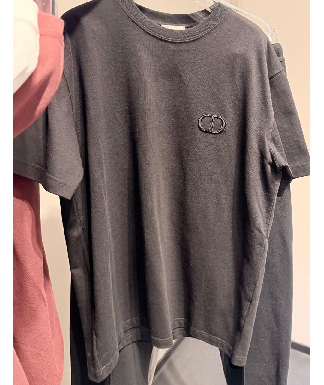 CHRISTIAN DIOR Черная хлопковая футболка, фото 3