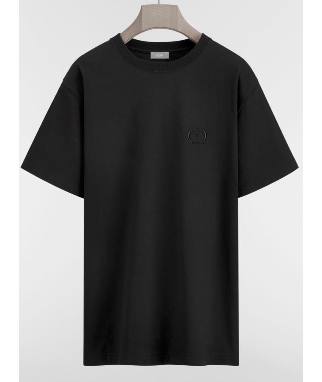 CHRISTIAN DIOR Черная хлопковая футболка, фото 4