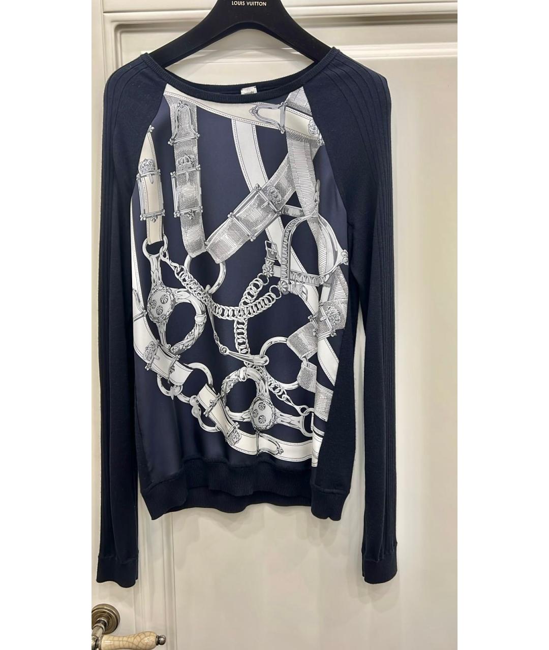 HERMES Синий шелковый джемпер / свитер, фото 3