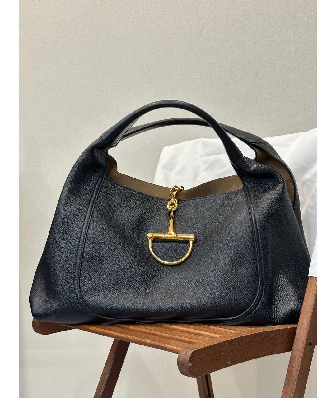 GUCCI Черная кожаная сумка с короткими ручками, фото 2