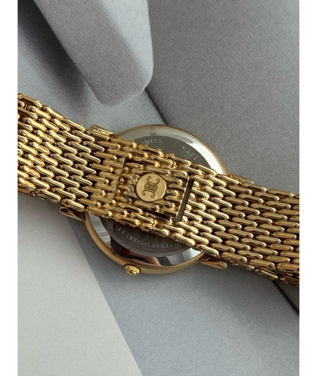 CELINE Золотые позолоченные часы, фото 4