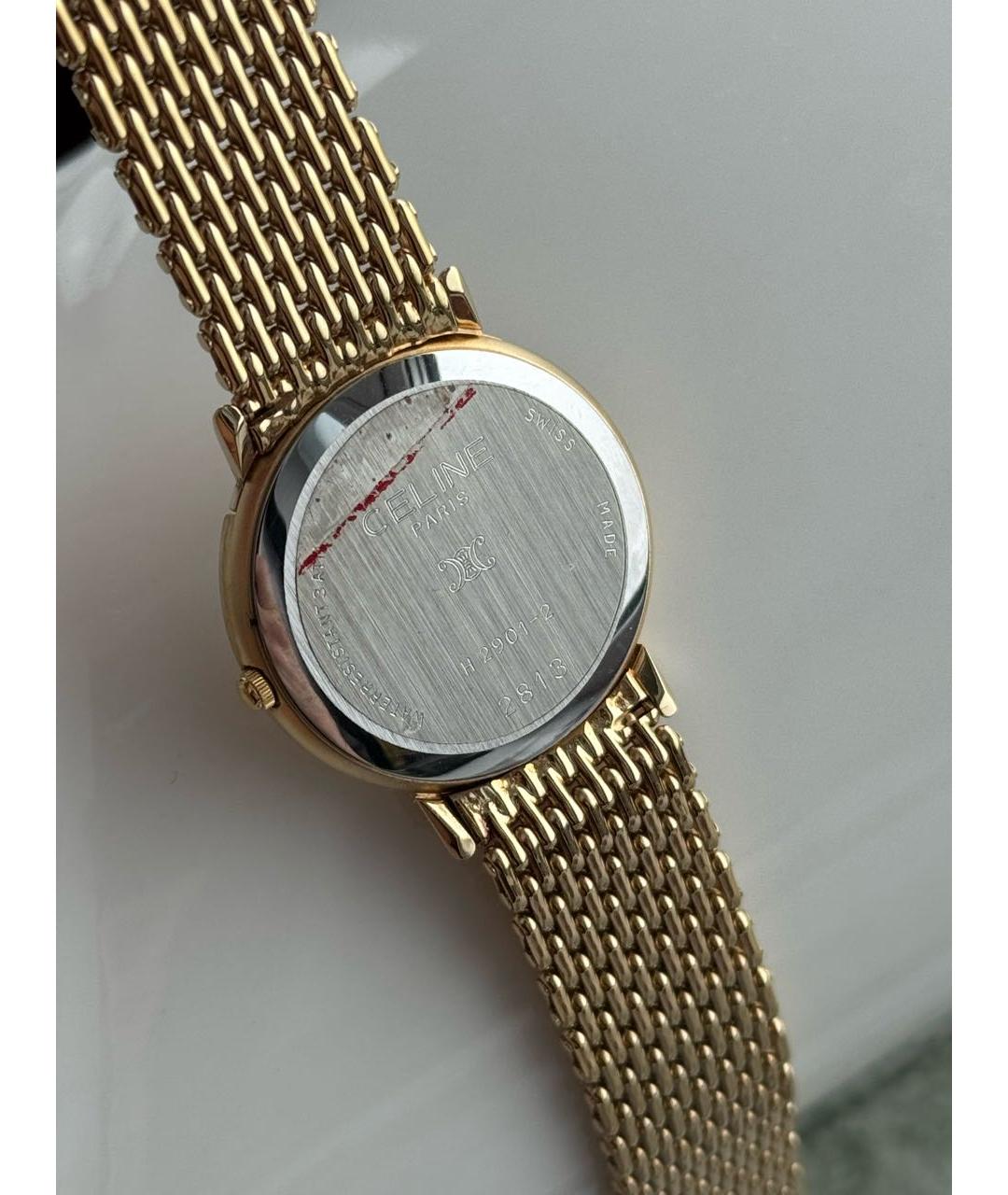 CELINE Золотые позолоченные часы, фото 3
