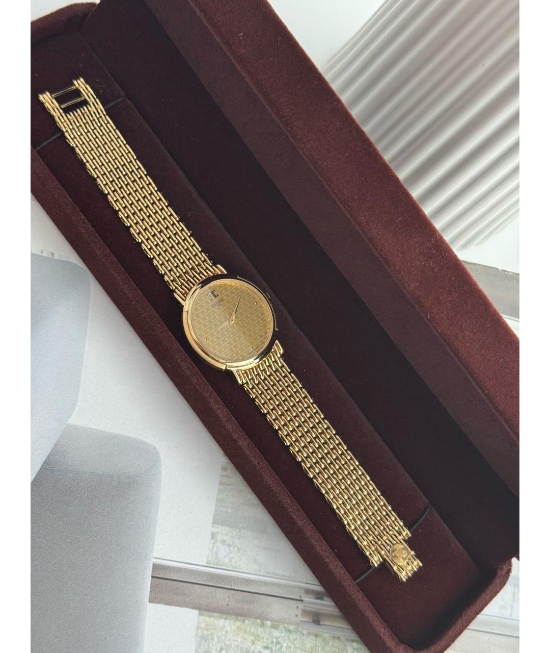 CELINE Золотые позолоченные часы, фото 6