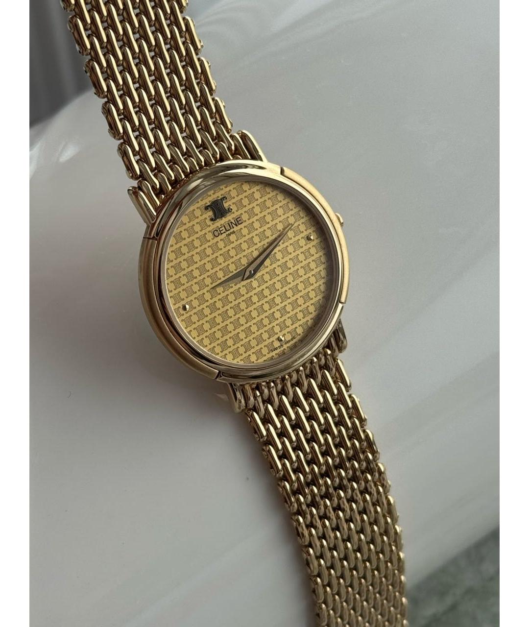 CELINE Золотые позолоченные часы, фото 7