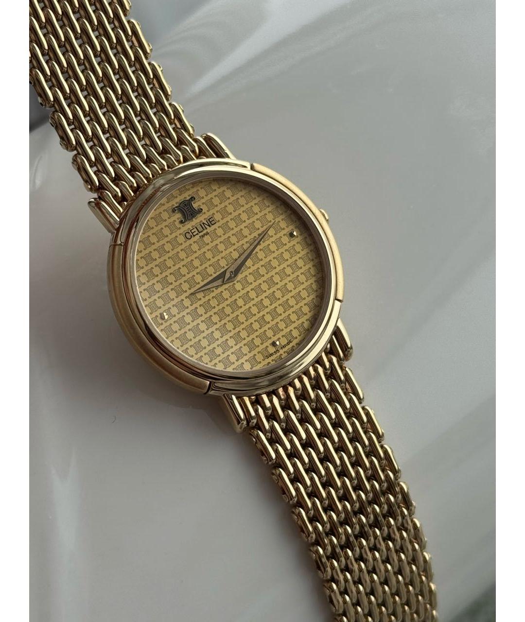 CELINE Золотые позолоченные часы, фото 2