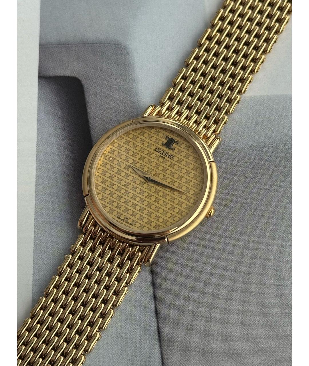 CELINE Золотые позолоченные часы, фото 5