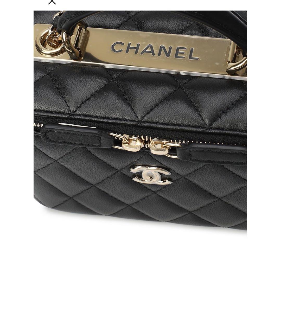 CHANEL Черная кожаная сумка через плечо, фото 5