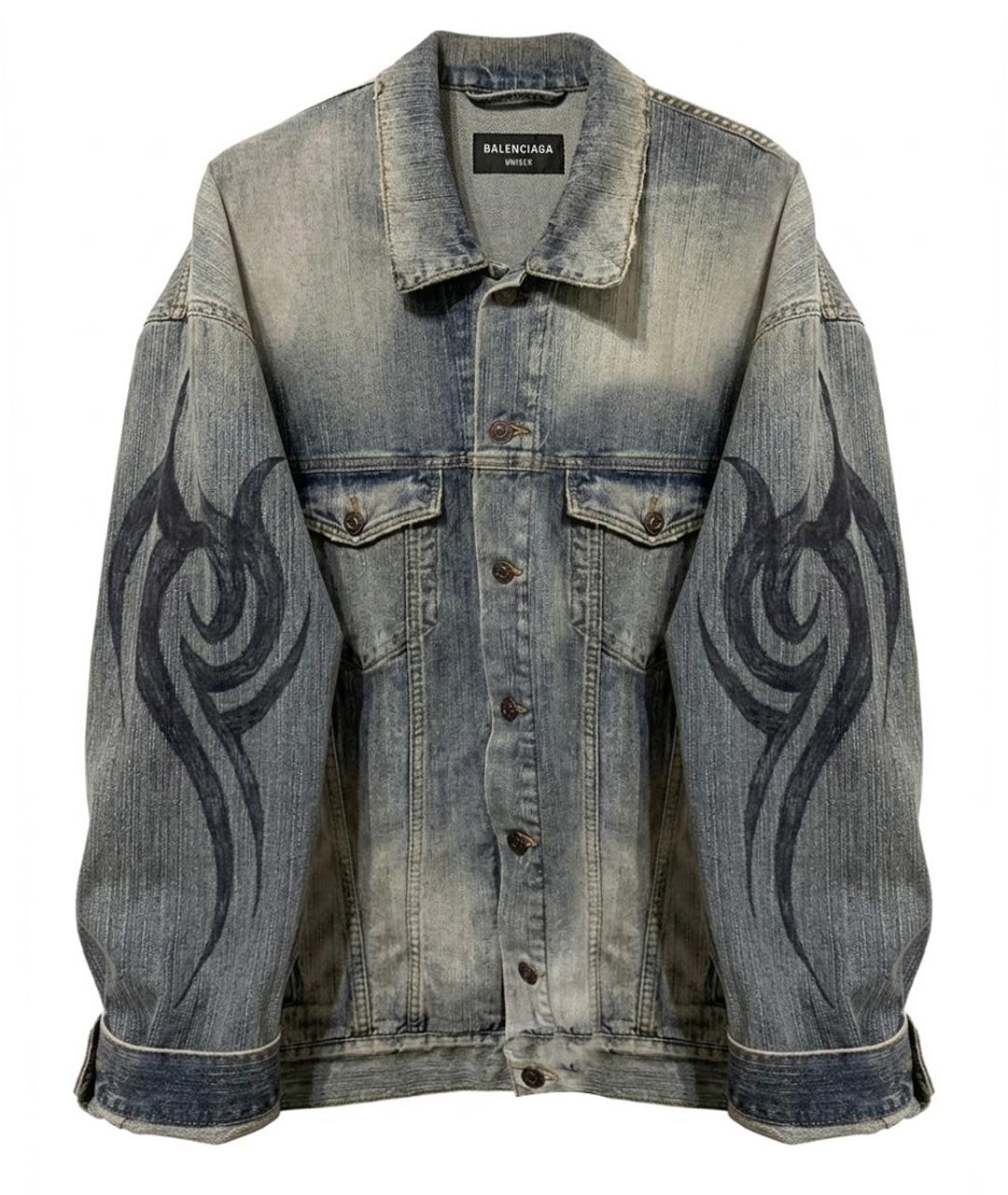 BALENCIAGA Серая деним куртка, фото 1