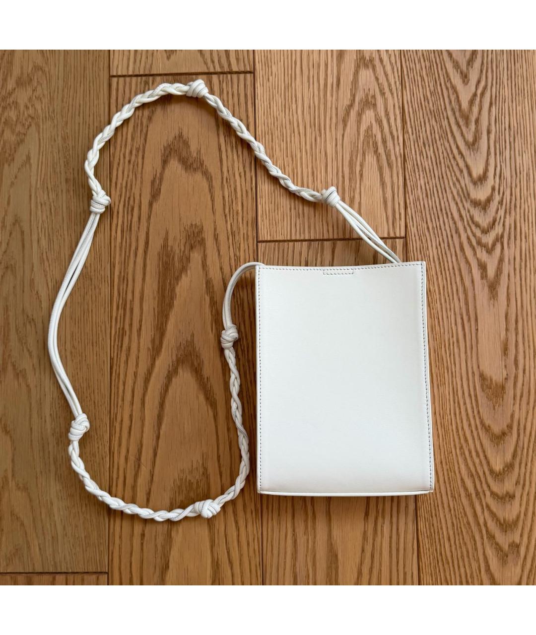 JIL SANDER Белая кожаная сумка через плечо, фото 3