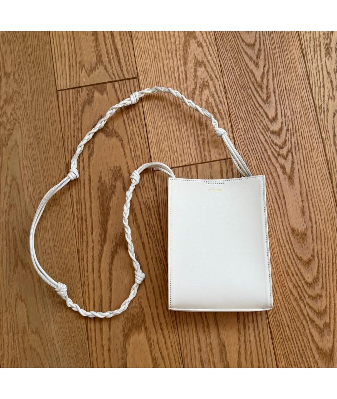 JIL SANDER Белая кожаная сумка через плечо, фото 5