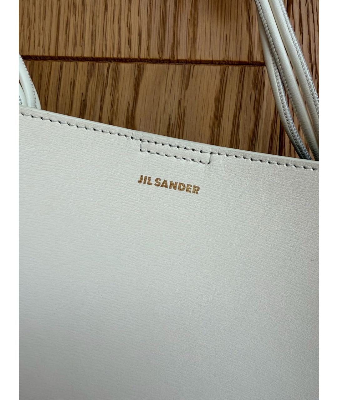 JIL SANDER Белая кожаная сумка через плечо, фото 2