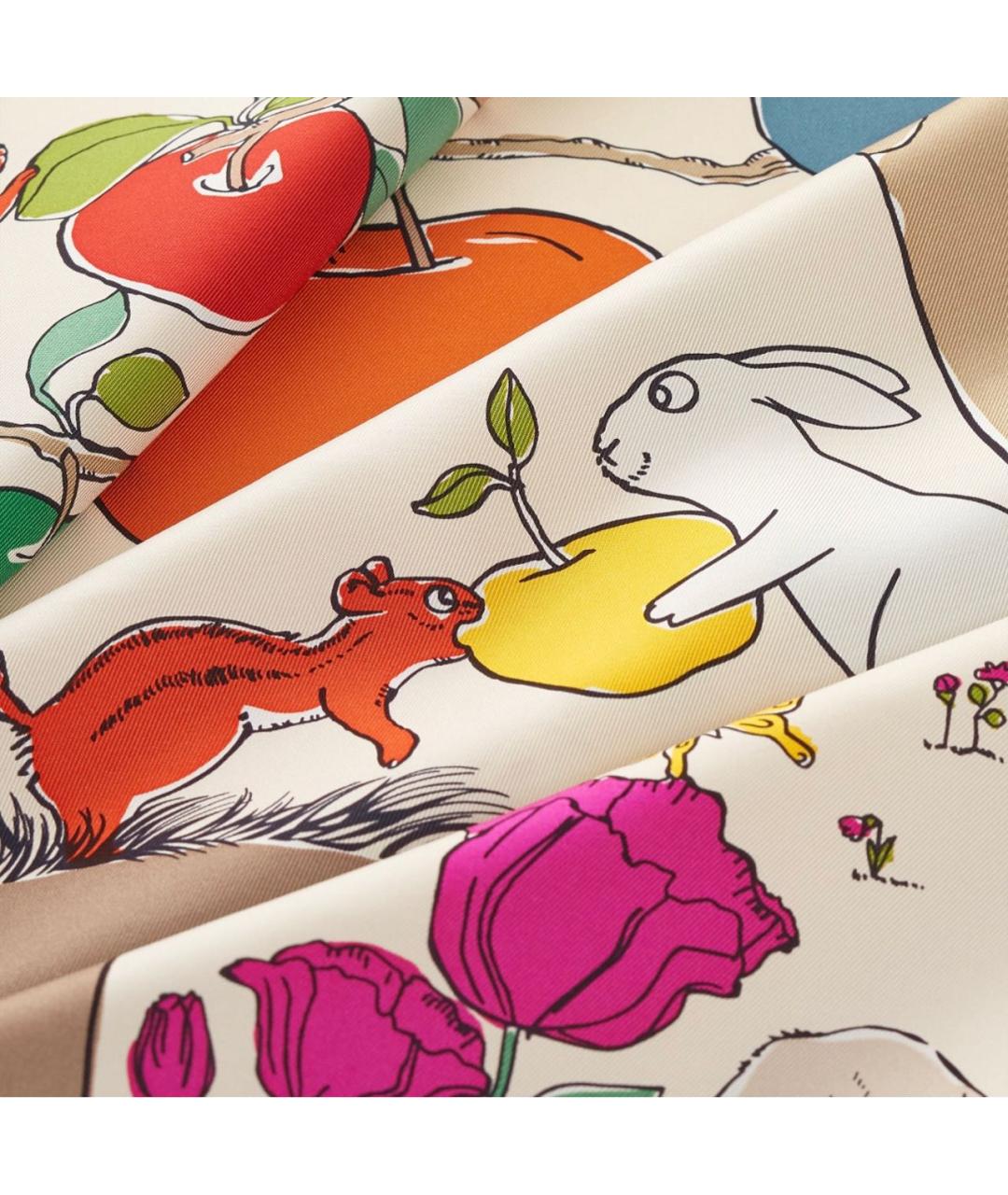 HERMES Мульти шелковый платок, фото 2