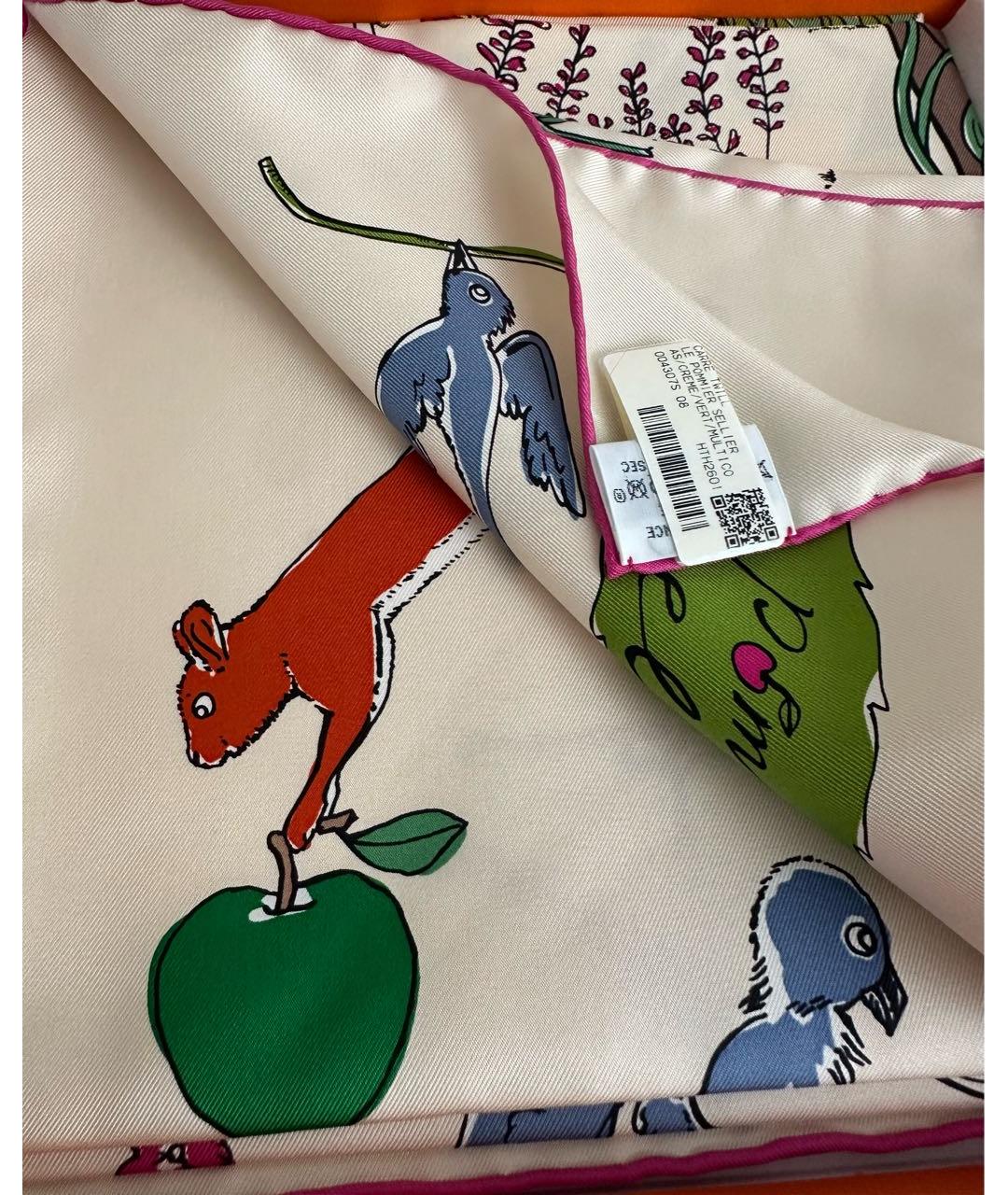 HERMES Мульти шелковый платок, фото 5