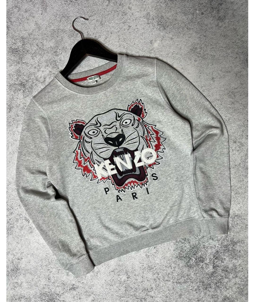 KENZO Серый хлопковый джемпер / свитер, фото 8