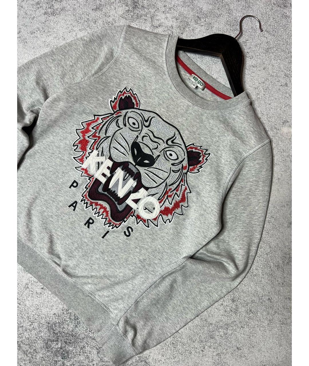 KENZO Серый хлопковый джемпер / свитер, фото 3