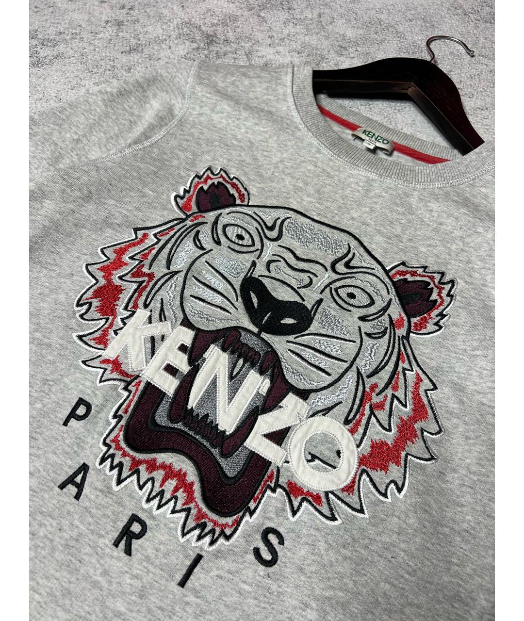 KENZO Серый хлопковый джемпер / свитер, фото 4