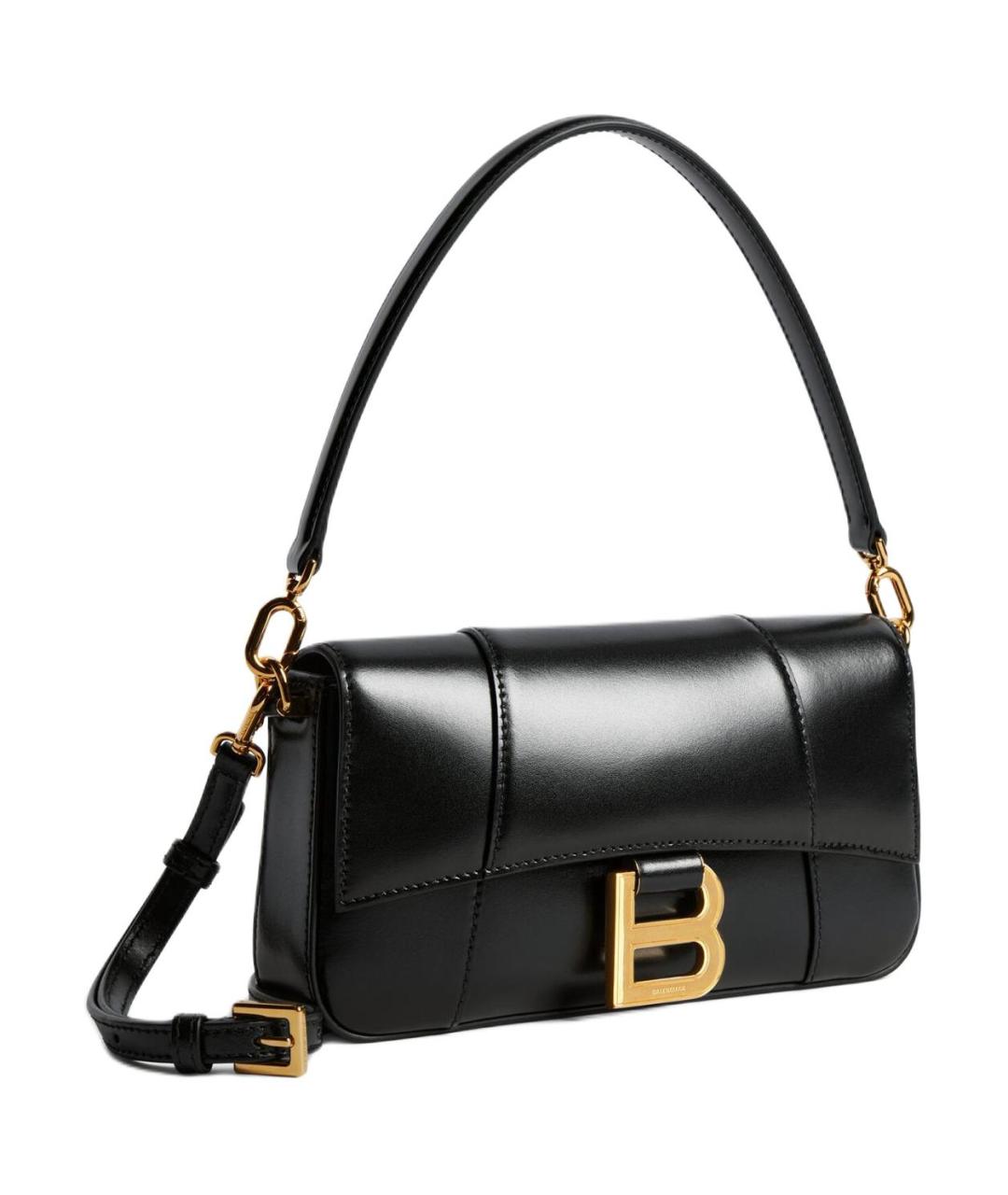 BALENCIAGA Черная кожаная сумка через плечо, фото 4