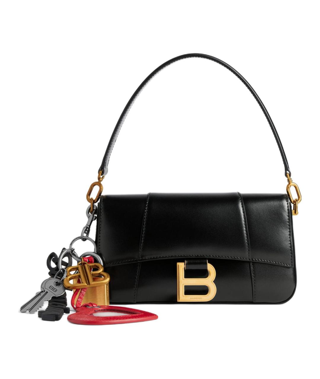 BALENCIAGA Черная кожаная сумка через плечо, фото 2