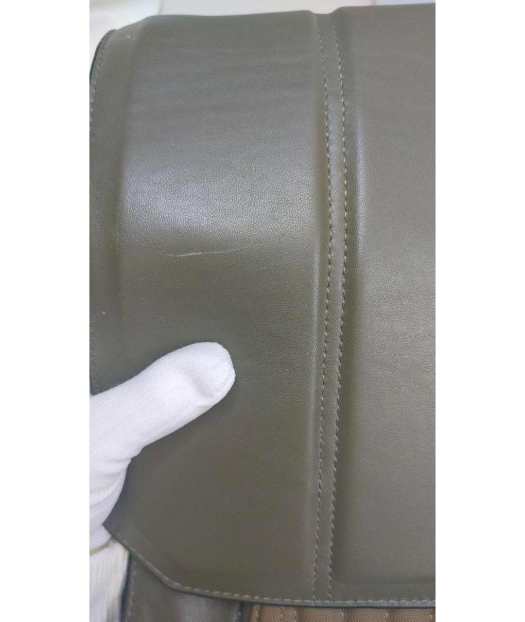 DKNY Хаки кожаный рюкзак, фото 8