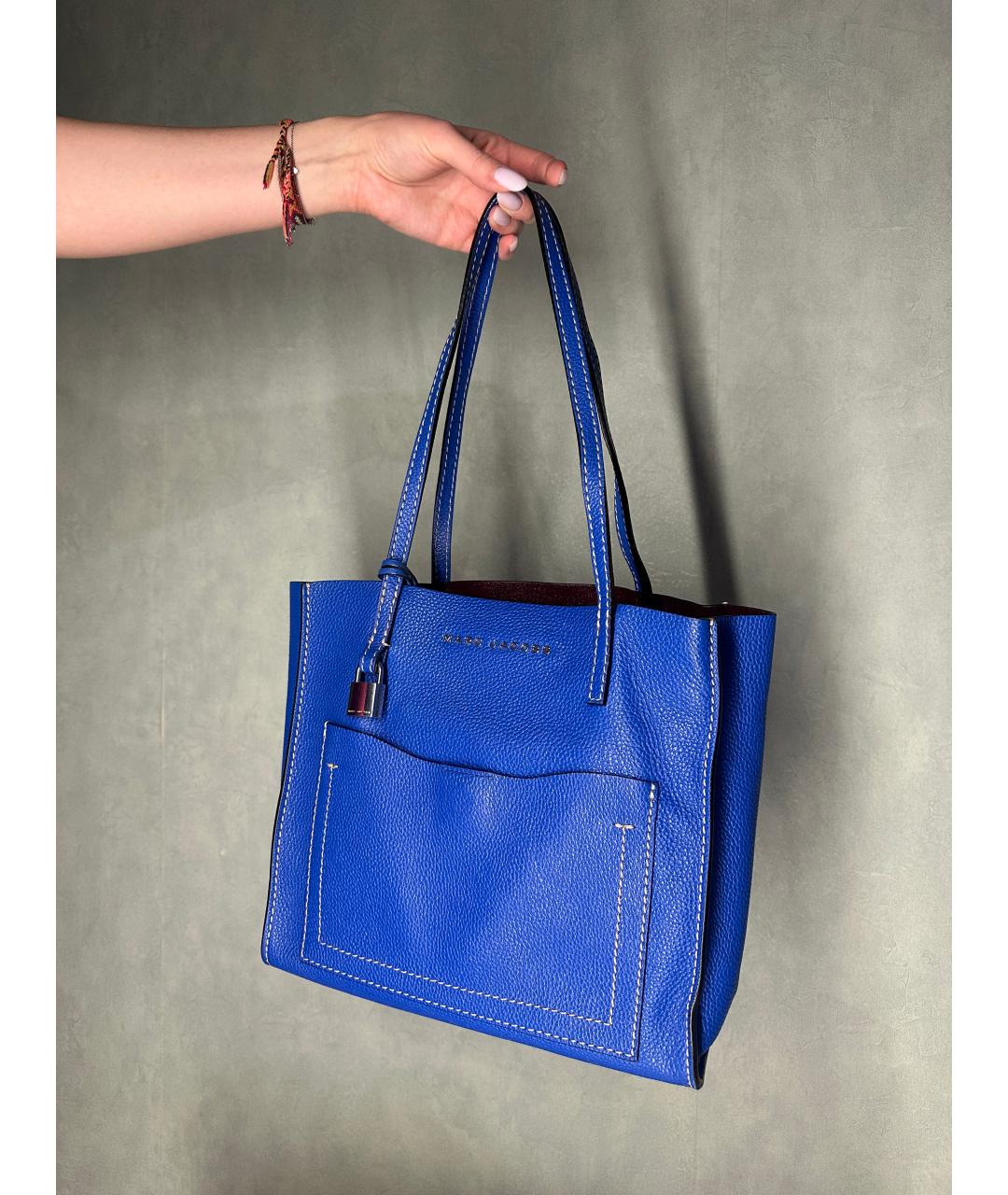 MARC JACOBS Синяя кожаная сумка тоут, фото 10