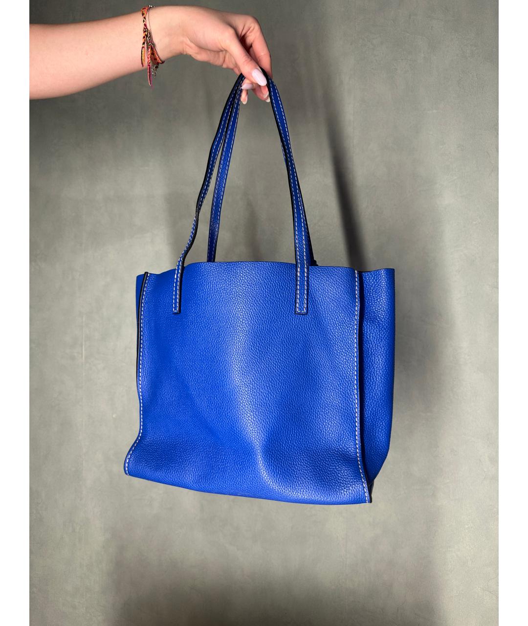 MARC JACOBS Синяя кожаная сумка тоут, фото 4