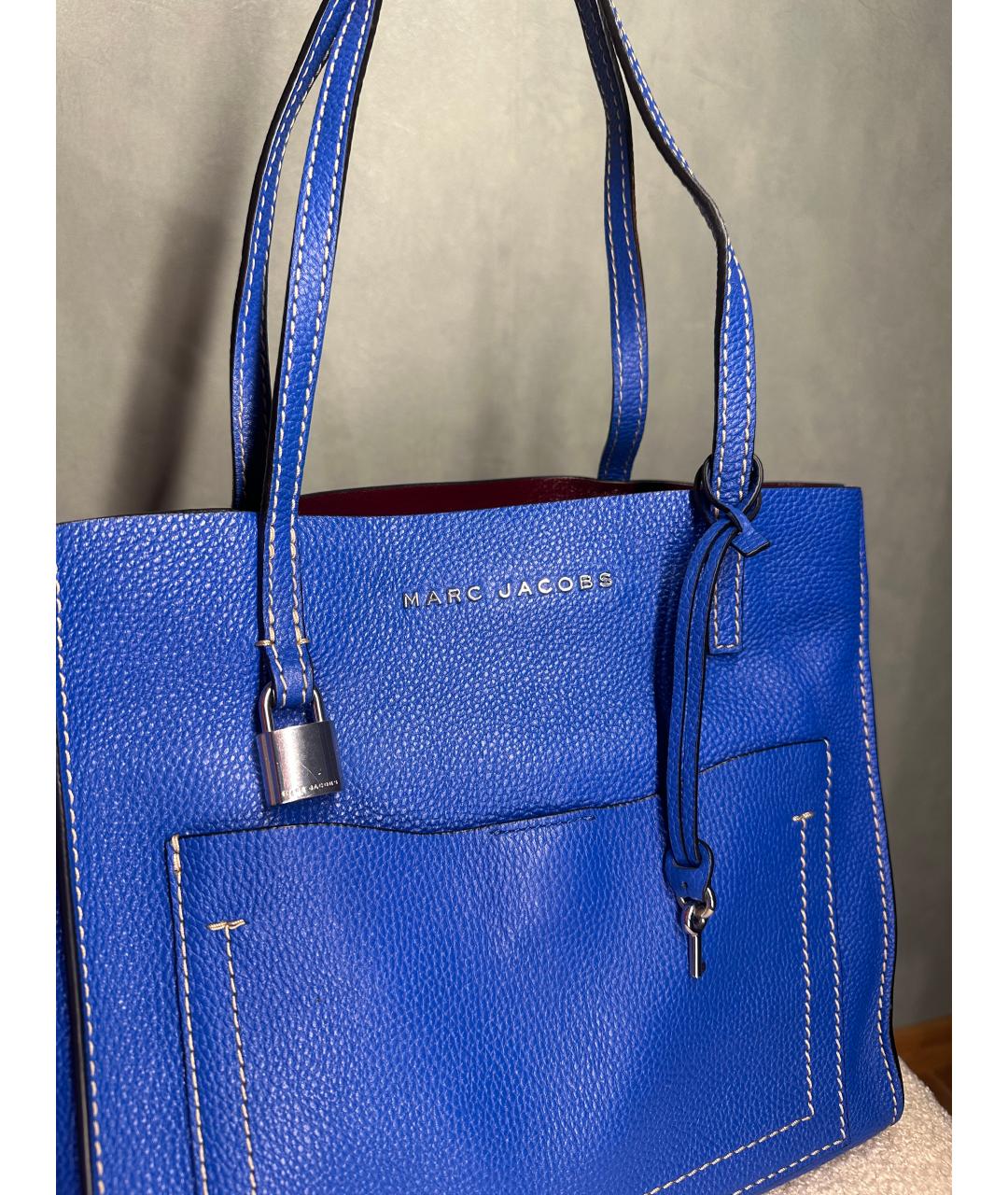 MARC JACOBS Синяя кожаная сумка тоут, фото 6