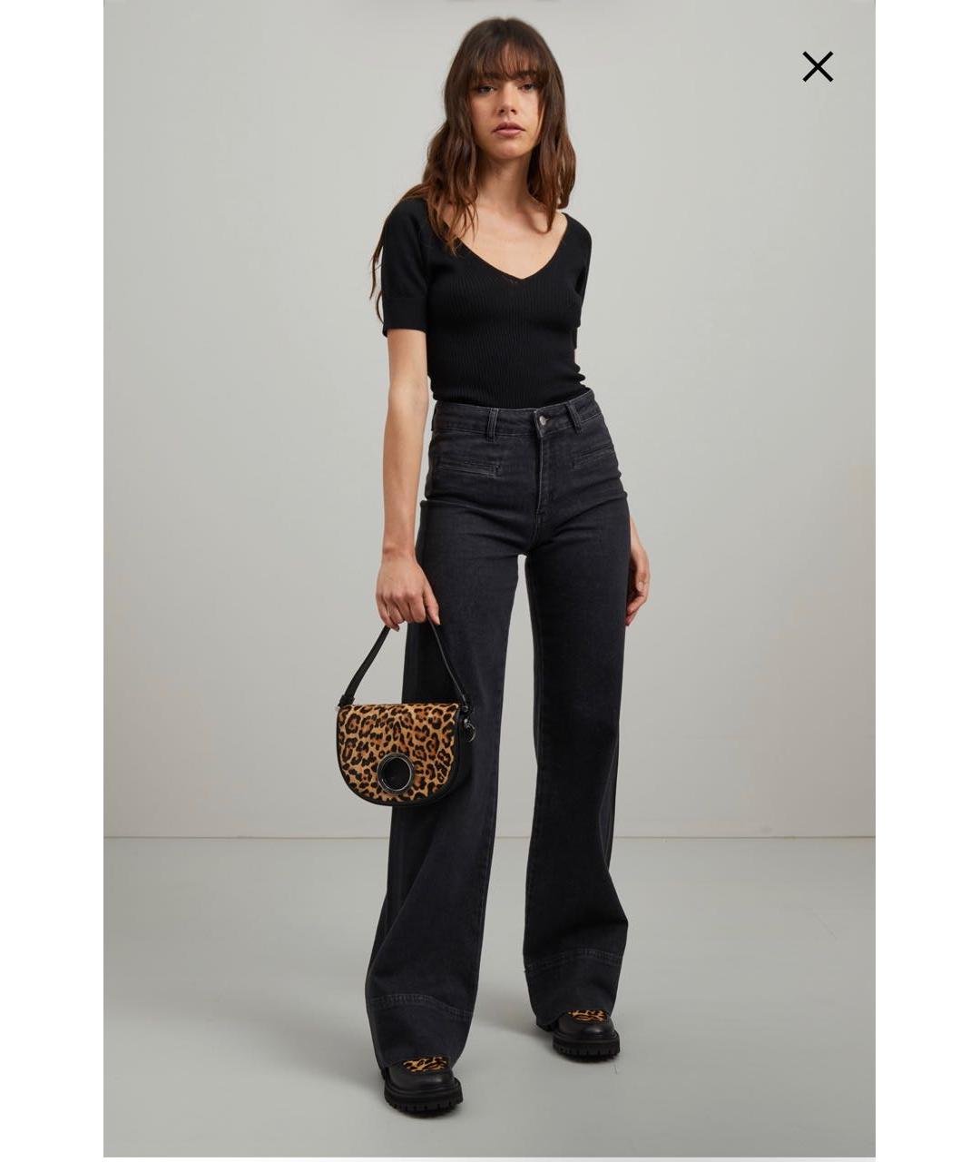 MAX&CO Антрацитовые хлопко-эластановые джинсы клеш, фото 2