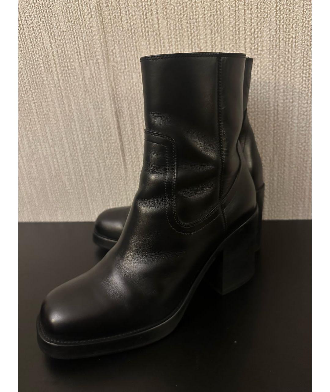 CHRISTIAN DIOR Черные кожаные ботильоны, фото 5