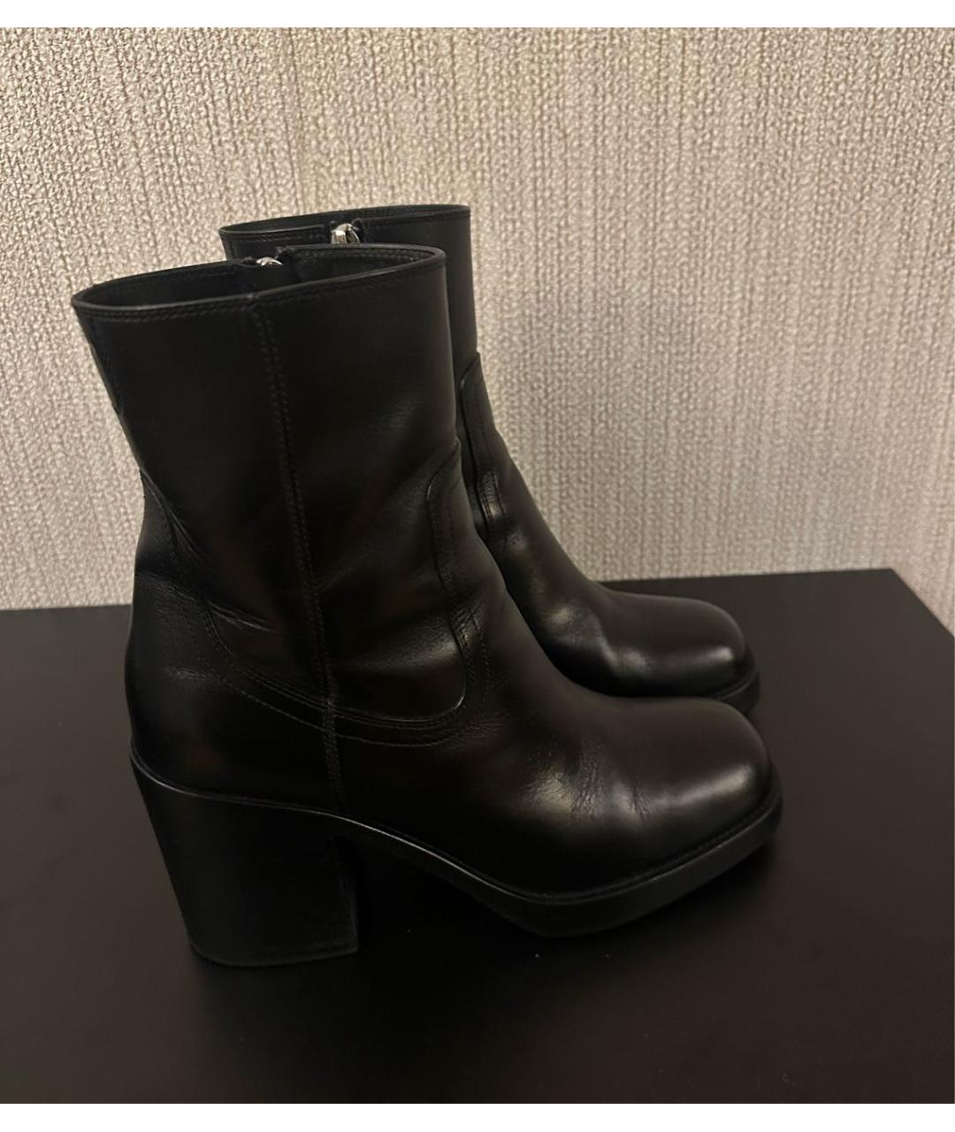CHRISTIAN DIOR Черные кожаные ботильоны, фото 6
