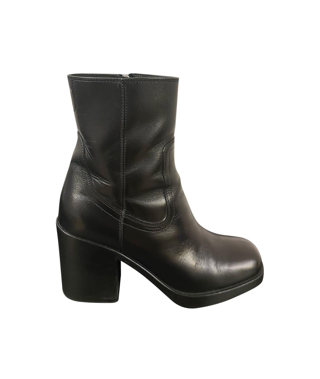 CHRISTIAN DIOR Черные кожаные ботильоны, фото 1