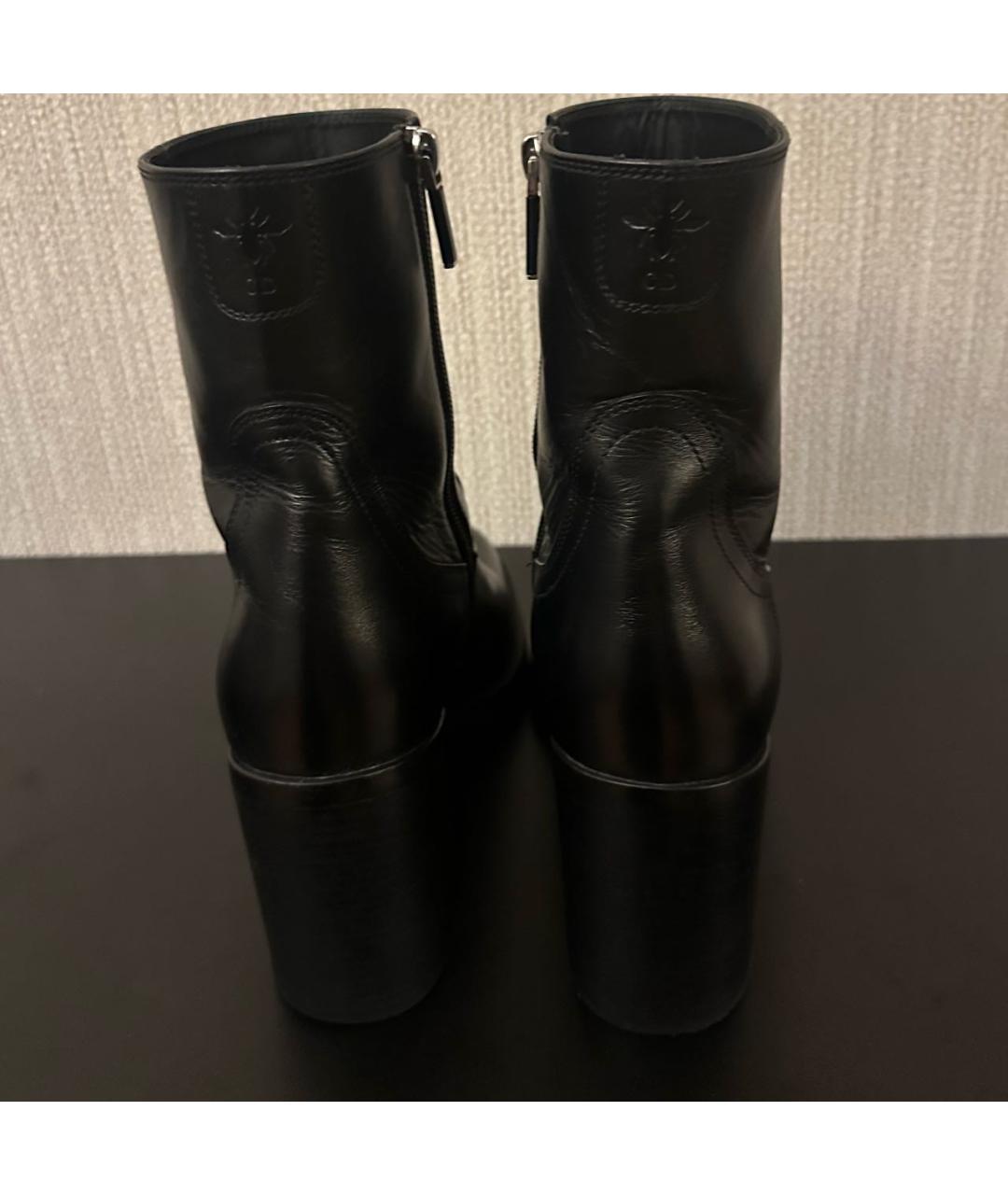 CHRISTIAN DIOR Черные кожаные ботильоны, фото 4