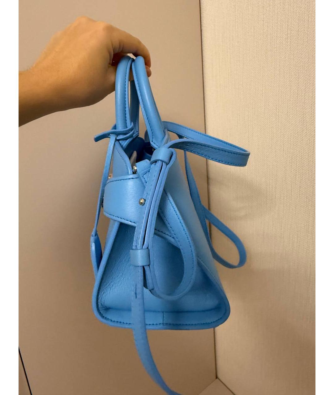 FERRAGAMO Голубая кожаная сумка через плечо, фото 4