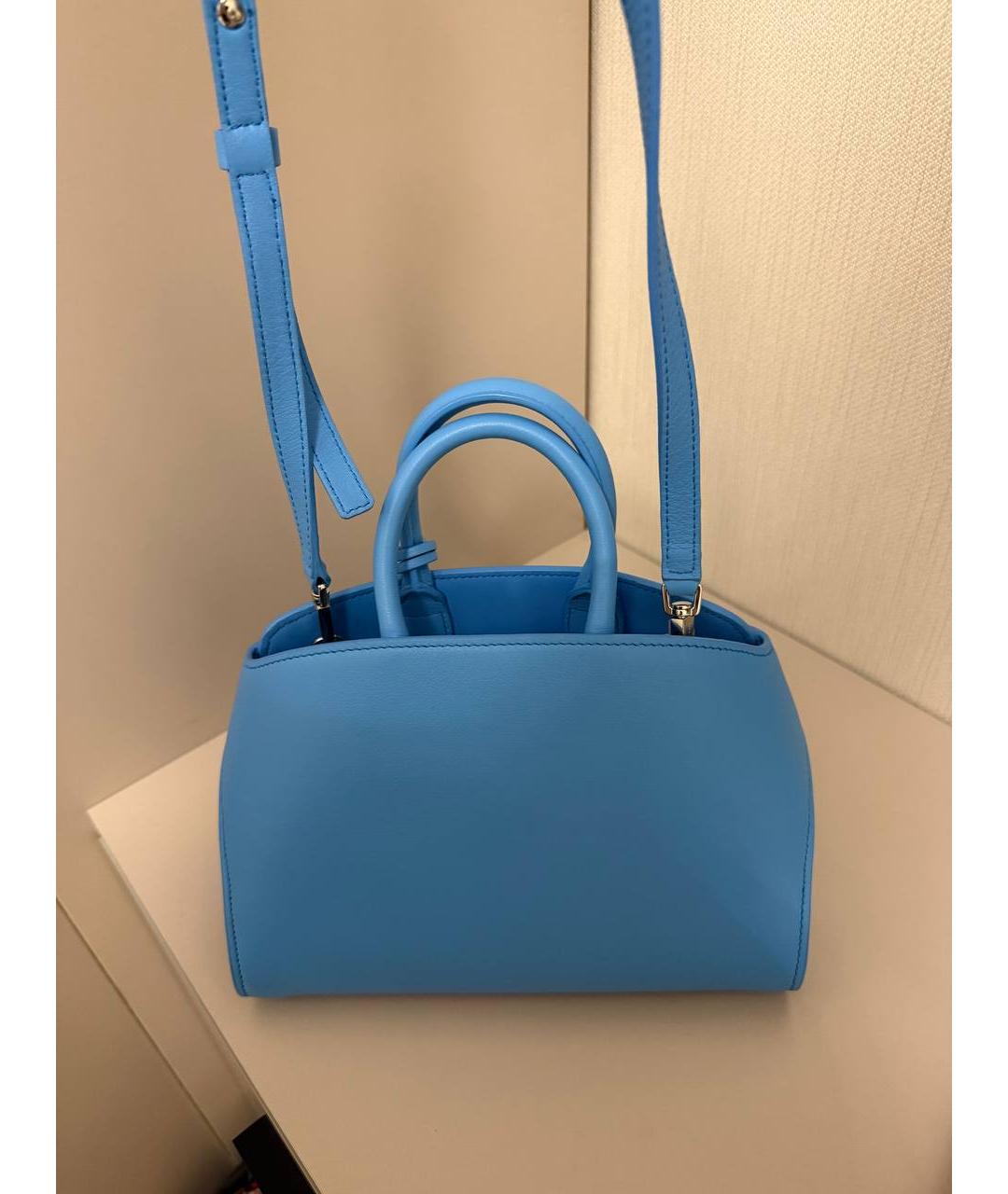 FERRAGAMO Голубая кожаная сумка через плечо, фото 5