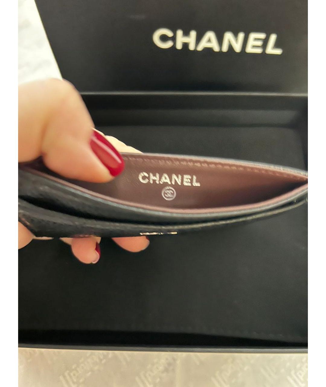 CHANEL Черный кожаный кардхолдер, фото 3