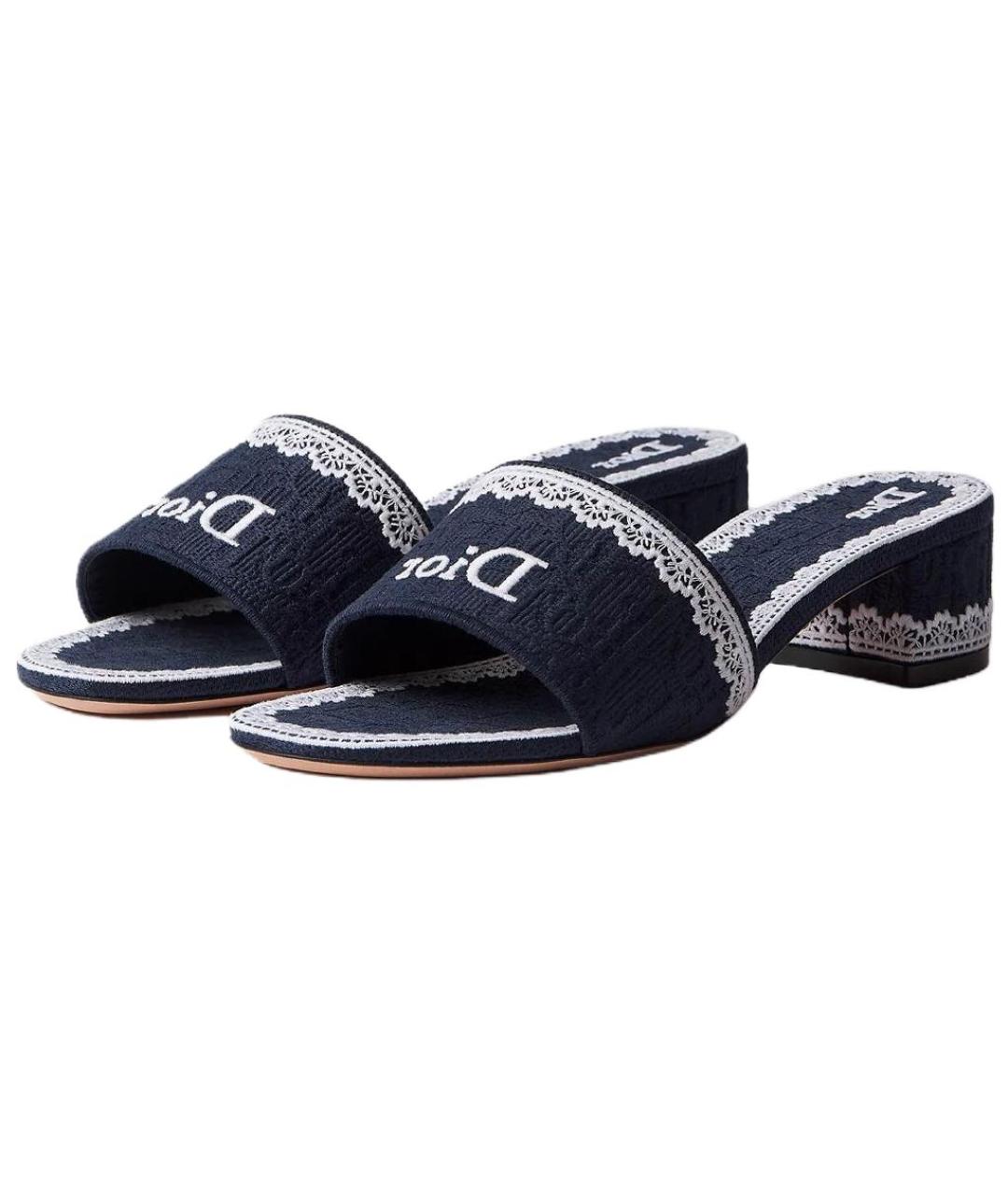 CHRISTIAN DIOR Темно-синие босоножки, фото 4