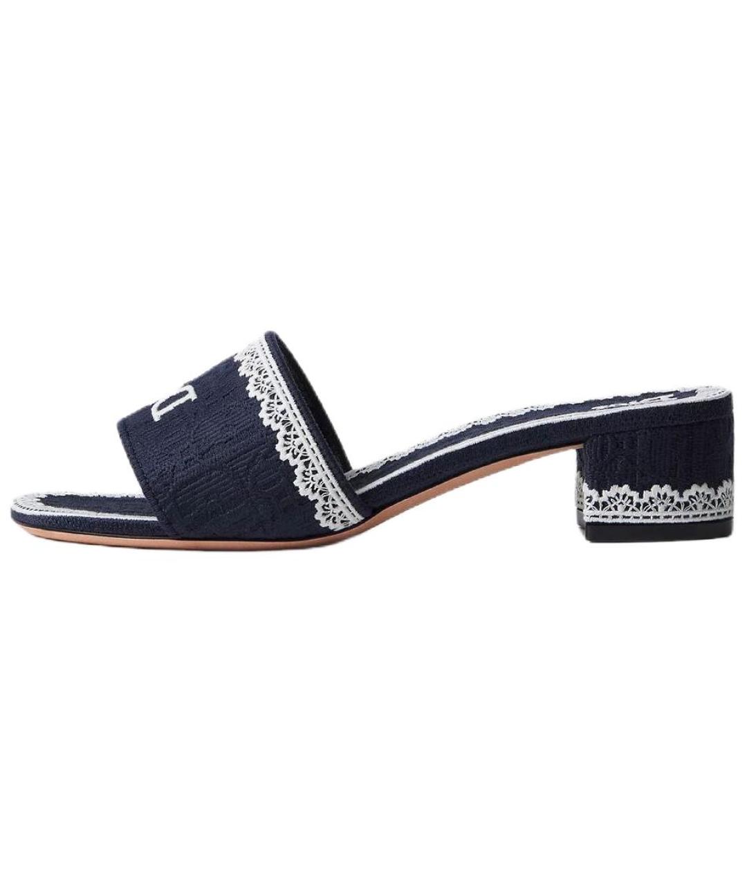 CHRISTIAN DIOR Темно-синие босоножки, фото 2