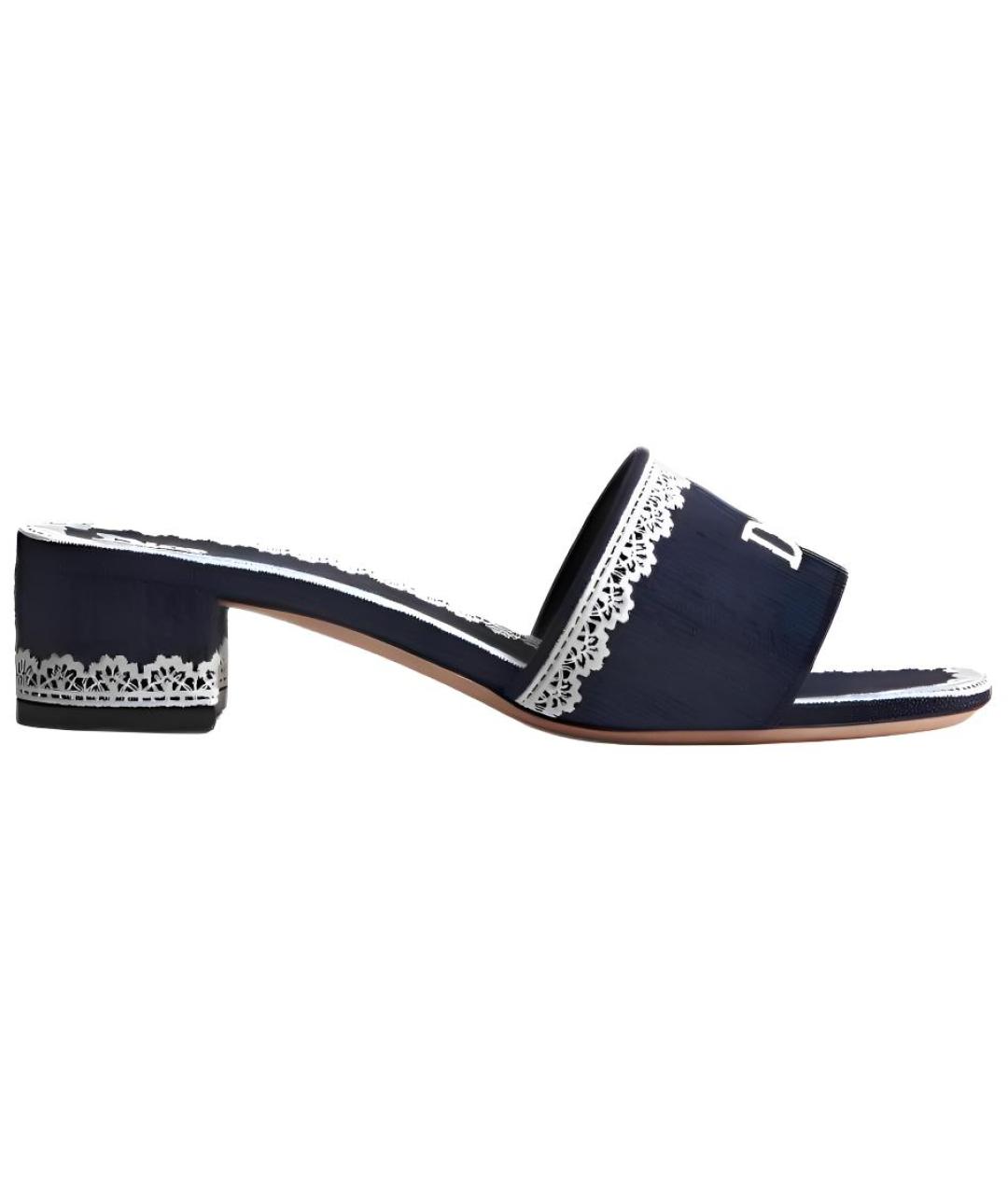 CHRISTIAN DIOR Темно-синие босоножки, фото 1