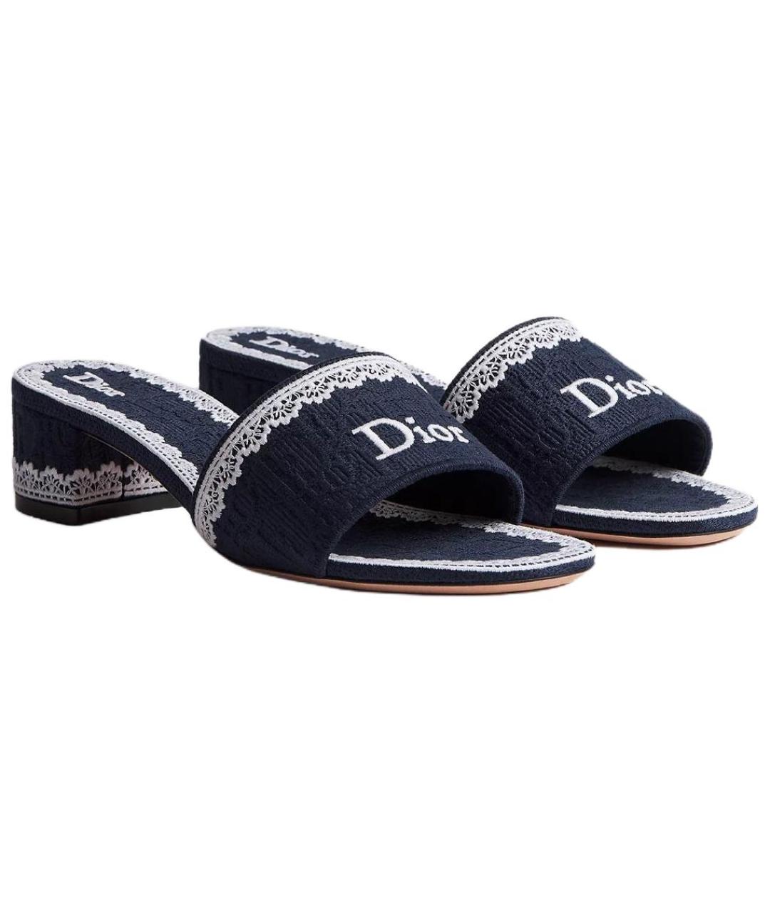 CHRISTIAN DIOR Темно-синие босоножки, фото 3