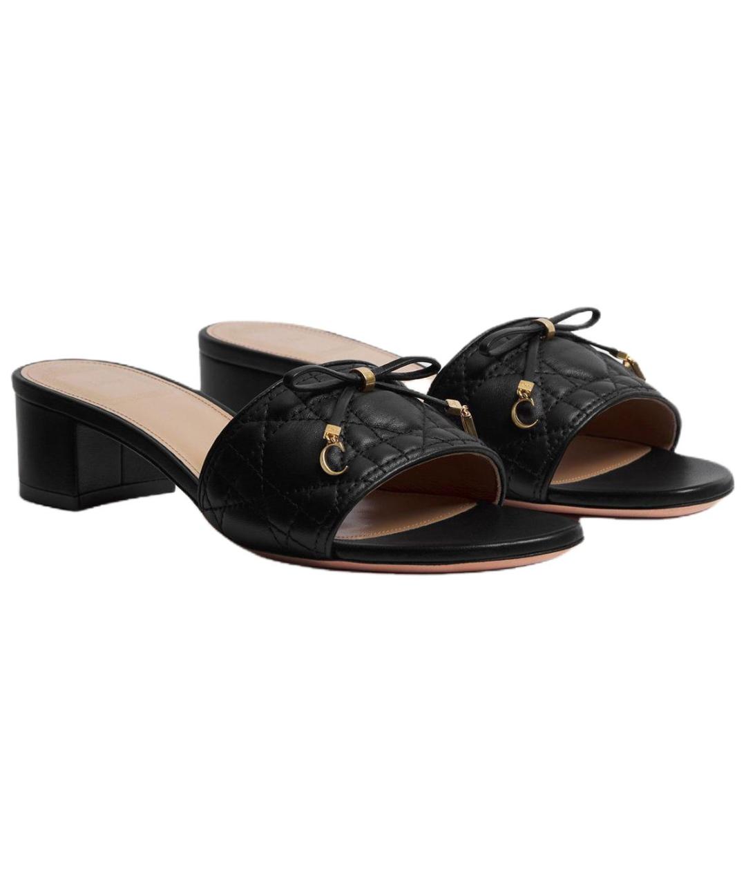 CHRISTIAN DIOR Черные кожаные сандалии, фото 3