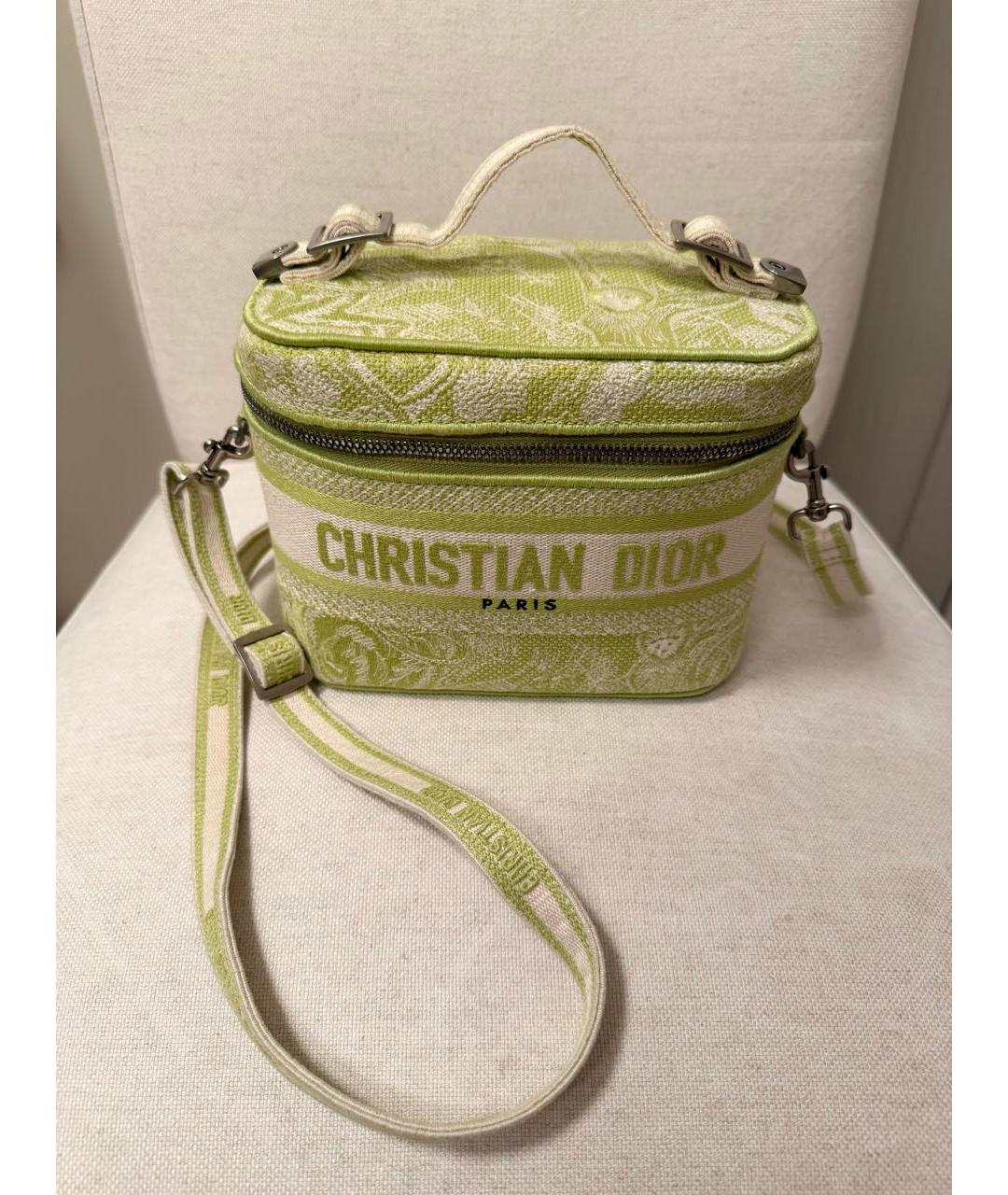 CHRISTIAN DIOR Салатовая жаккардовая сумка через плечо, фото 4