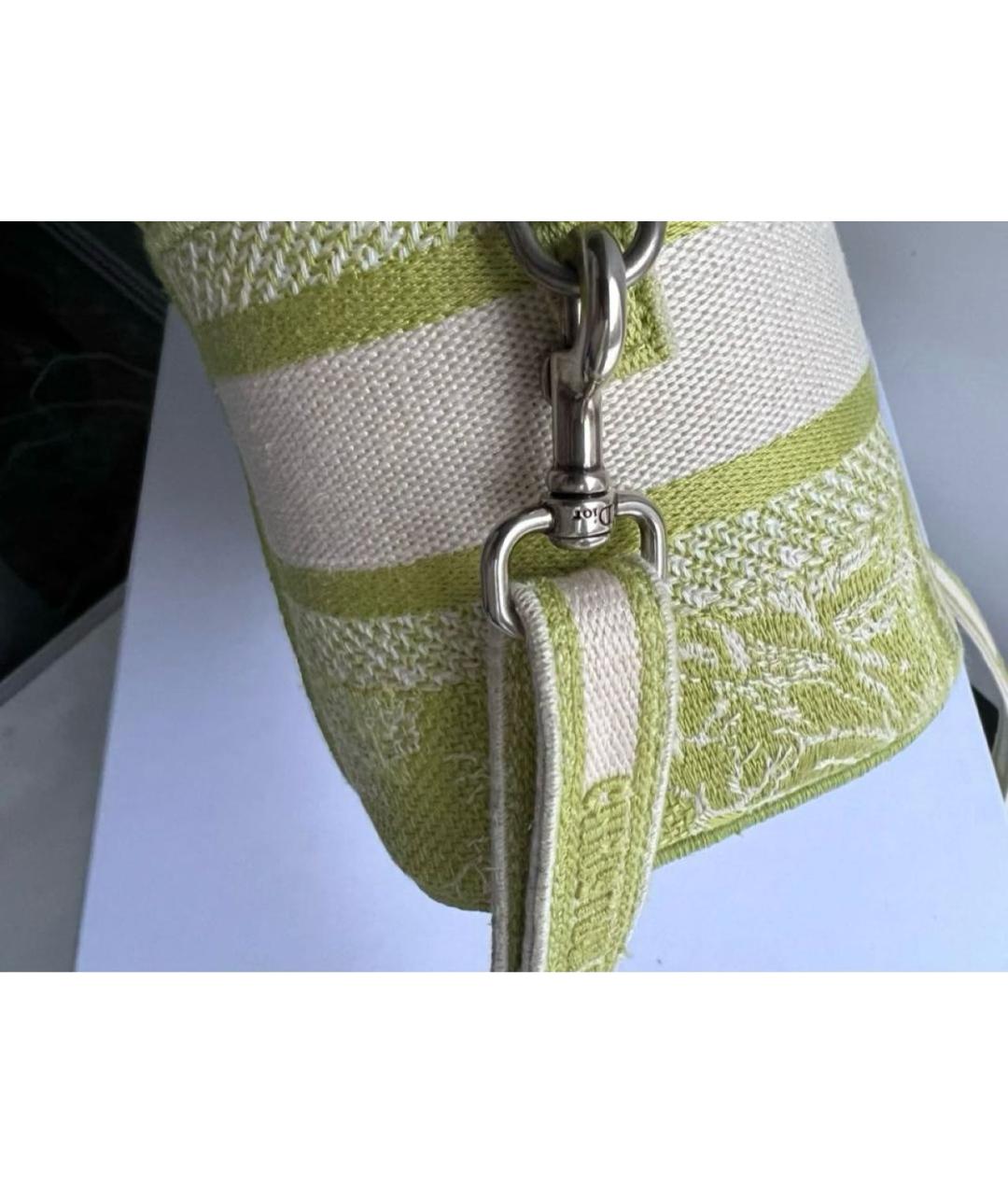 CHRISTIAN DIOR Салатовая жаккардовая сумка через плечо, фото 6