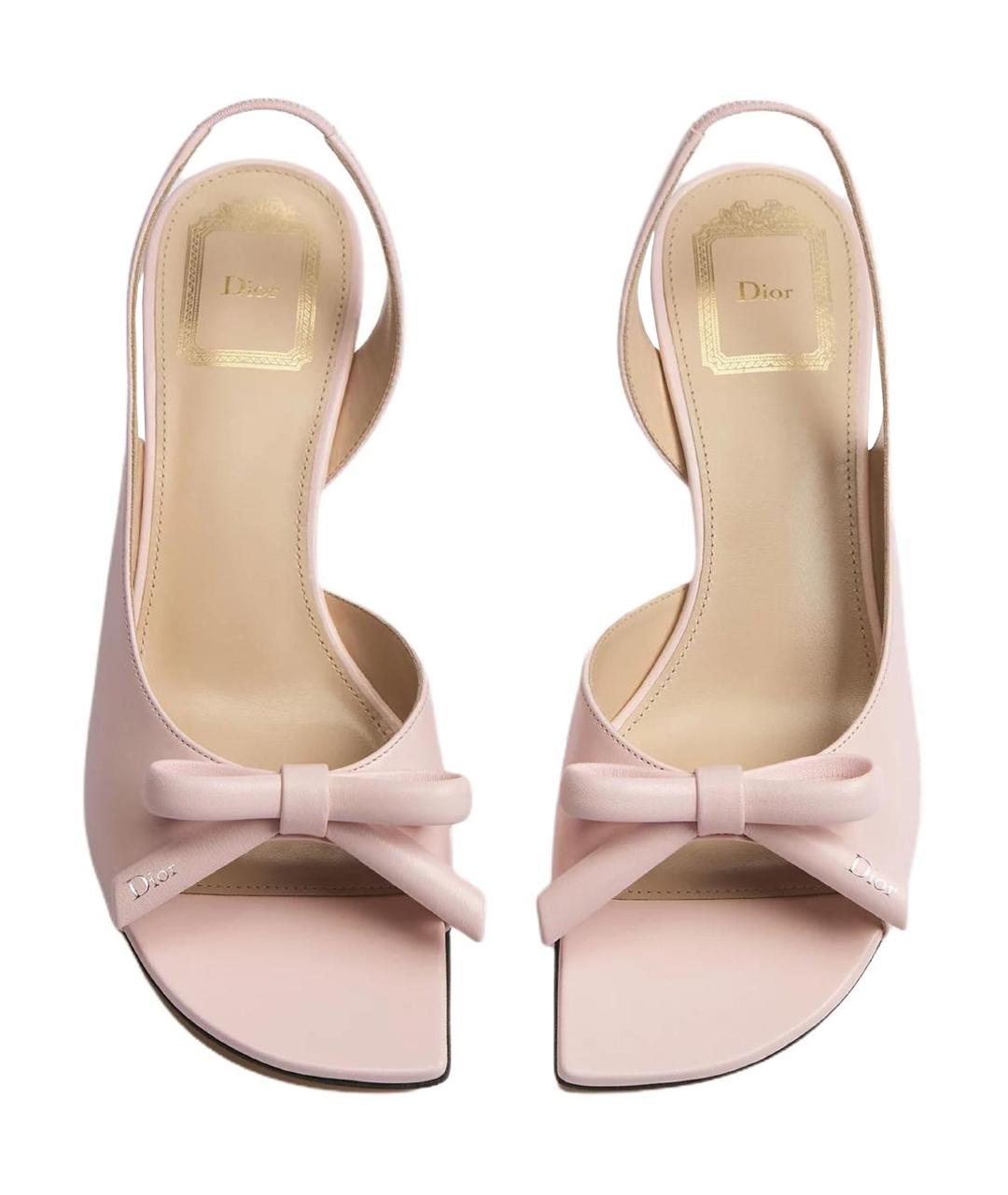 CHRISTIAN DIOR Розовые кожаные босоножки, фото 4