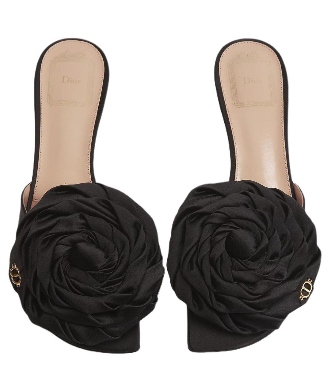 CHRISTIAN DIOR Черные текстильные сандалии, фото 4