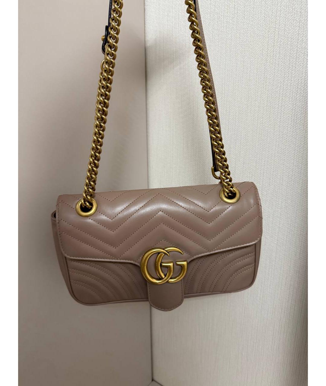 GUCCI Бежевая кожаная сумка через плечо, фото 2