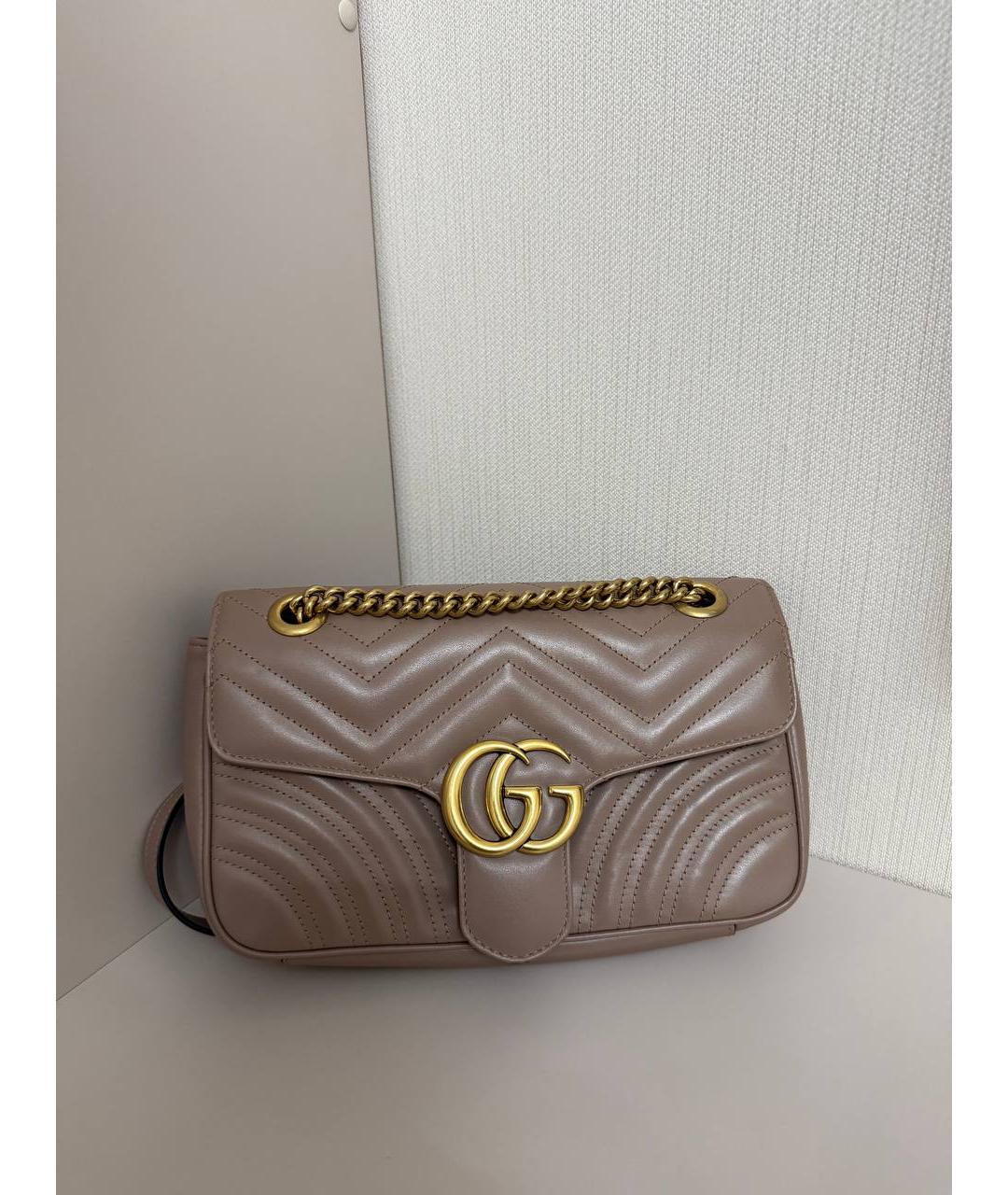 GUCCI Бежевая кожаная сумка через плечо, фото 5