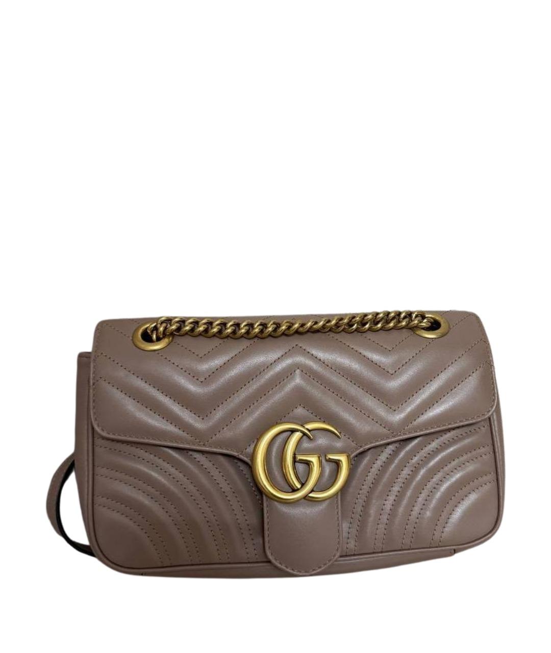 GUCCI Бежевая кожаная сумка через плечо, фото 1