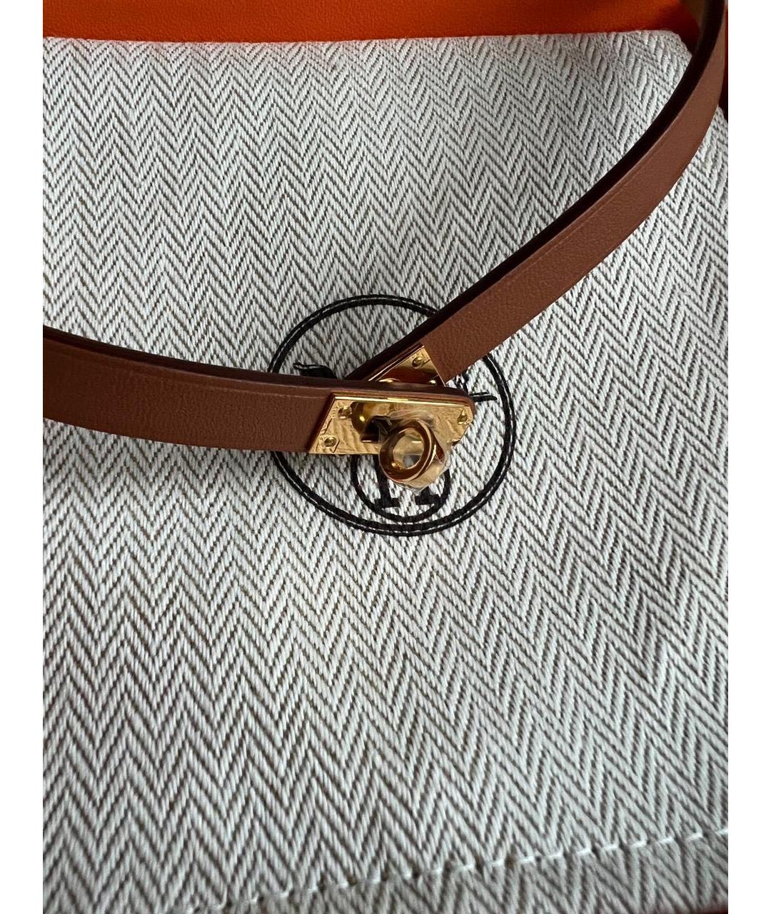 HERMES Коричневое кожаное колье, фото 3