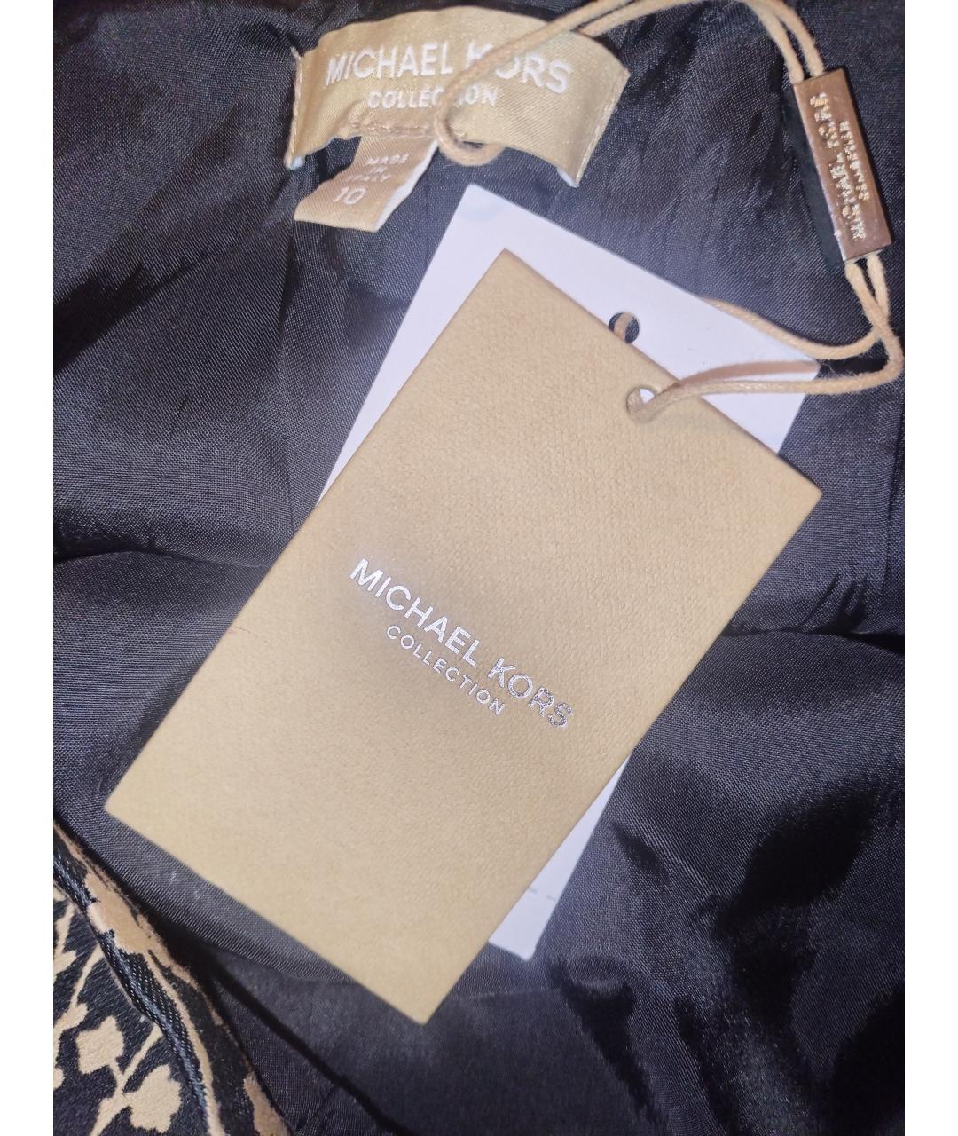 MICHAEL KORS Черная шелковая юбка миди, фото 3