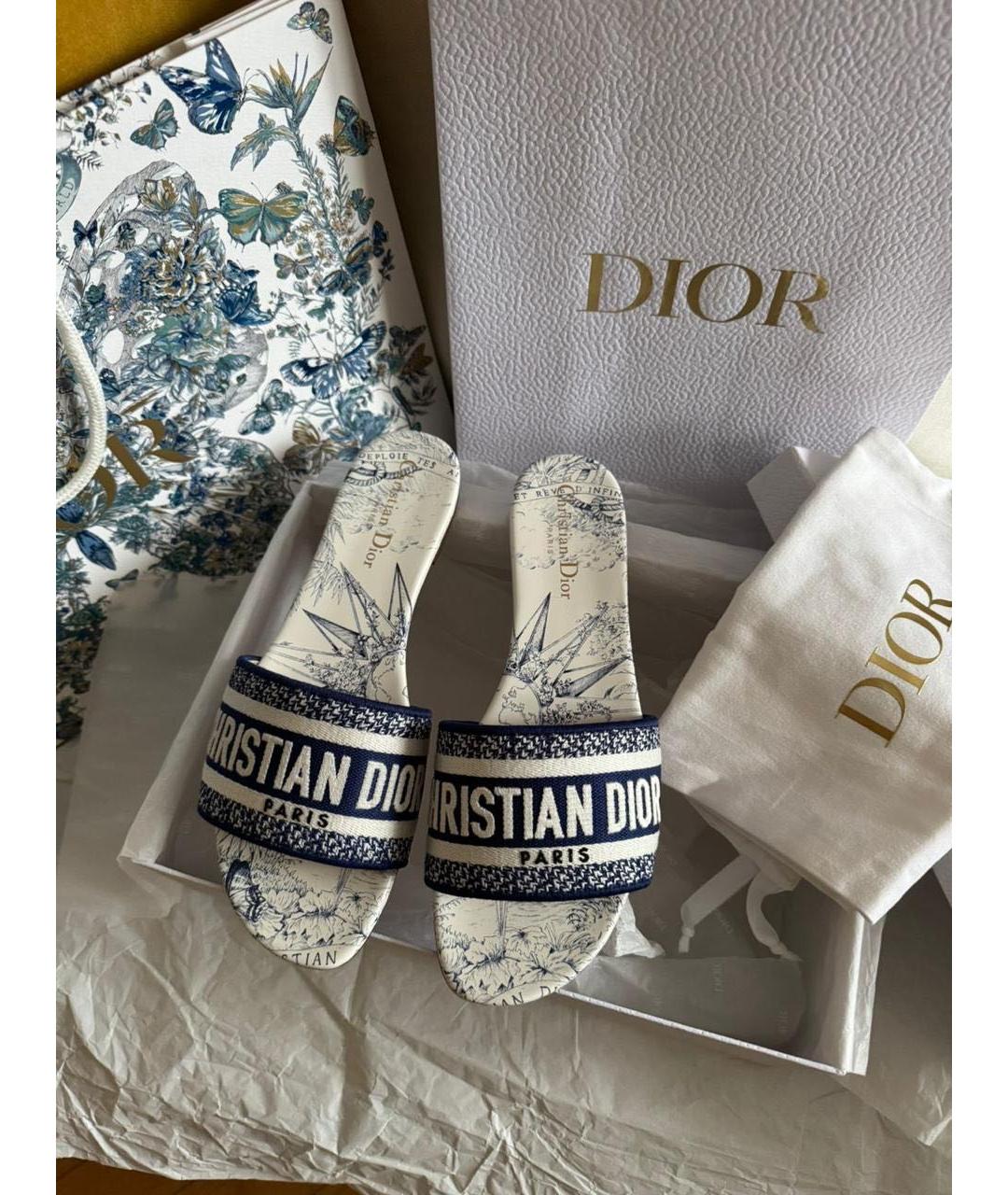 CHRISTIAN DIOR Голубые шлепанцы, фото 3